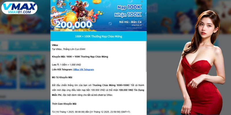 Ưu đãi chào mừng tân thủ tại Vmax